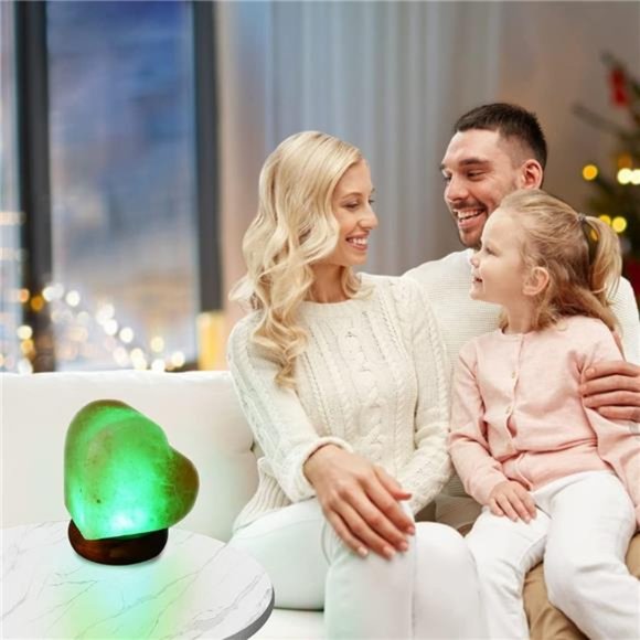 LED USB Himalayan Heart-Shaped Salt Lamp, Multi Color Changing in 7 Colors,Small - Picture 2 of 6